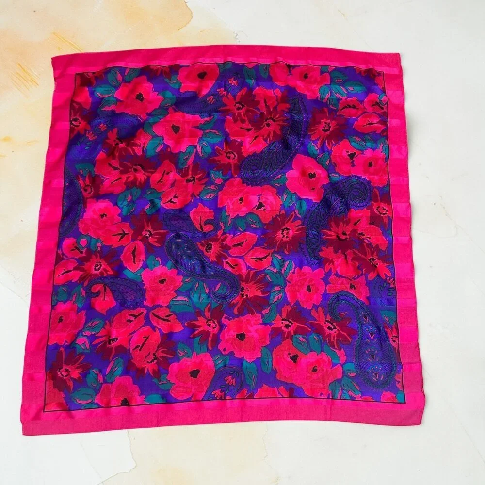 Vintage Fuchsia Pink Floral and Paisley 29
